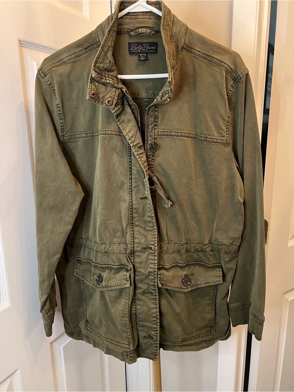 Lucky Brand Military-Style Utility Jacket in Olive